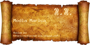 Modla Marica névjegykártya